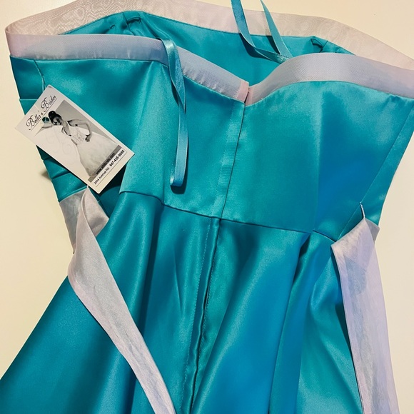 Mori Lee New turquoise Party dress 11-12 size with tag - Picture 3 of 10